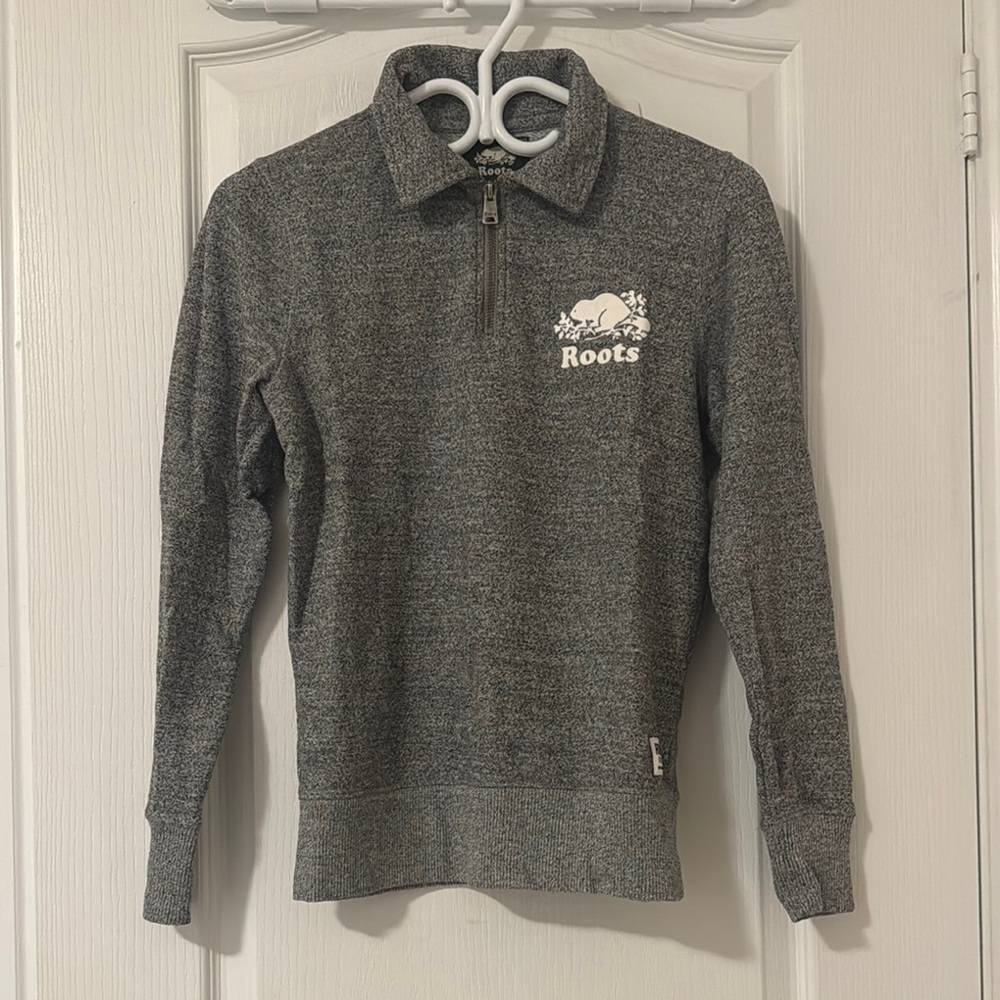 Roots Grey Quarter-Zip Pullover